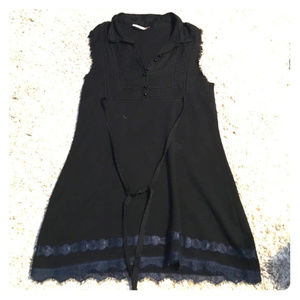 Free People sleeveless dress w/lace & buttons
